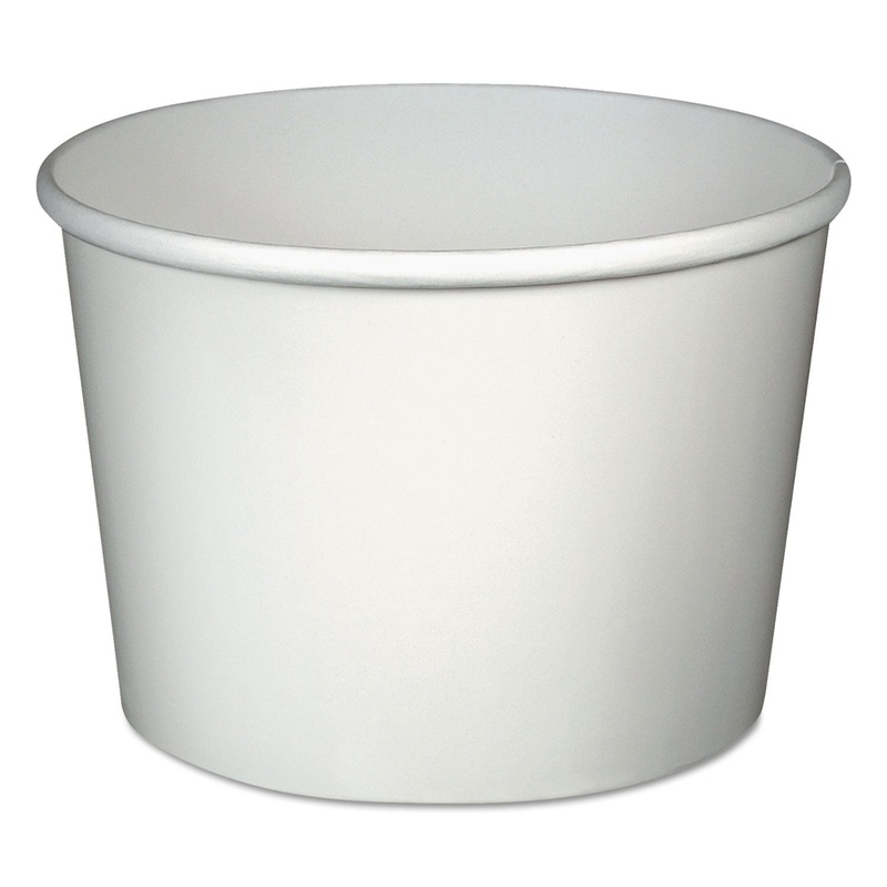 Flexstyle Double Poly Paper Containers, White, 64 Oz, 25/pk, 12 Pk/ct