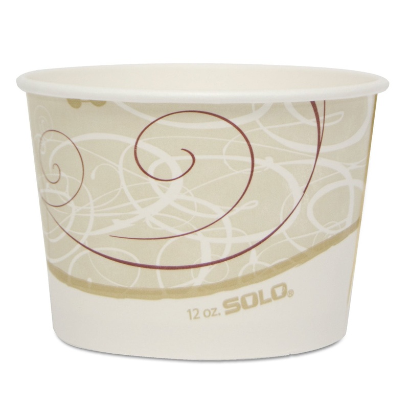 Single Poly Paper Container, 12 Oz, Symphony, 4.2″ Dia, 60/pack, 20 Pack/carton