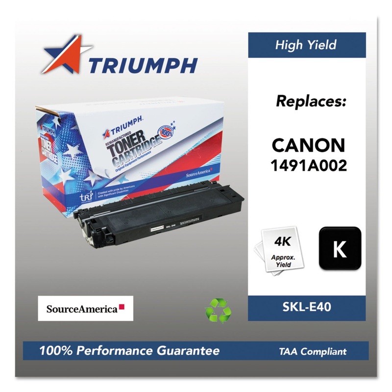 751000NSH0135 REMANUFACTURED 1491A002AA (E40) HIGH-YIELD TONER, 4000 PG-YLD, BK