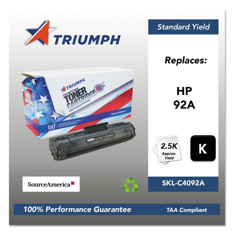 751000NSH0172 REMANUFACTURED C4092A (92A) TONER, 2500 PAGE-YIELD, BLACK