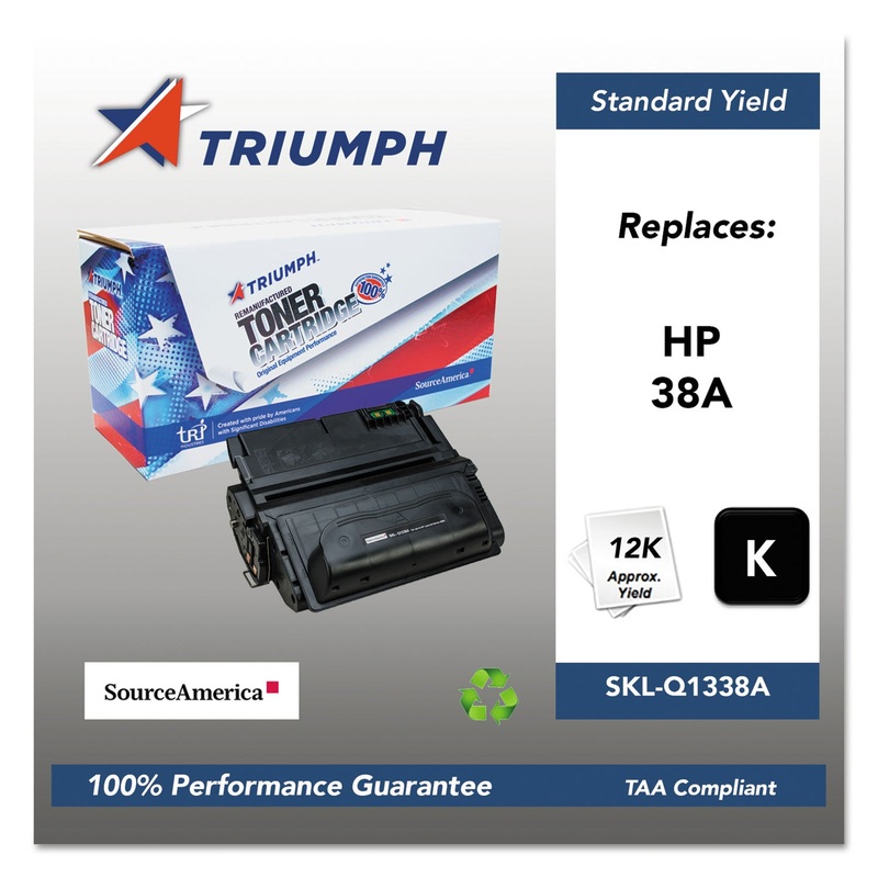 751000NSH0179 REMANUFACTURED Q1338A (38A) TONER, 12000 PAGE-YIELD, BLACK