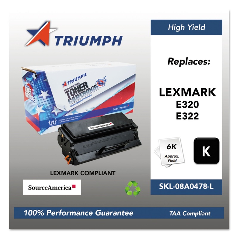 751000NSH0204 REMANUFACTURED 08A0478 HIGH-YIELD TONER, 6000 PAGE-YIELD, BLACK
