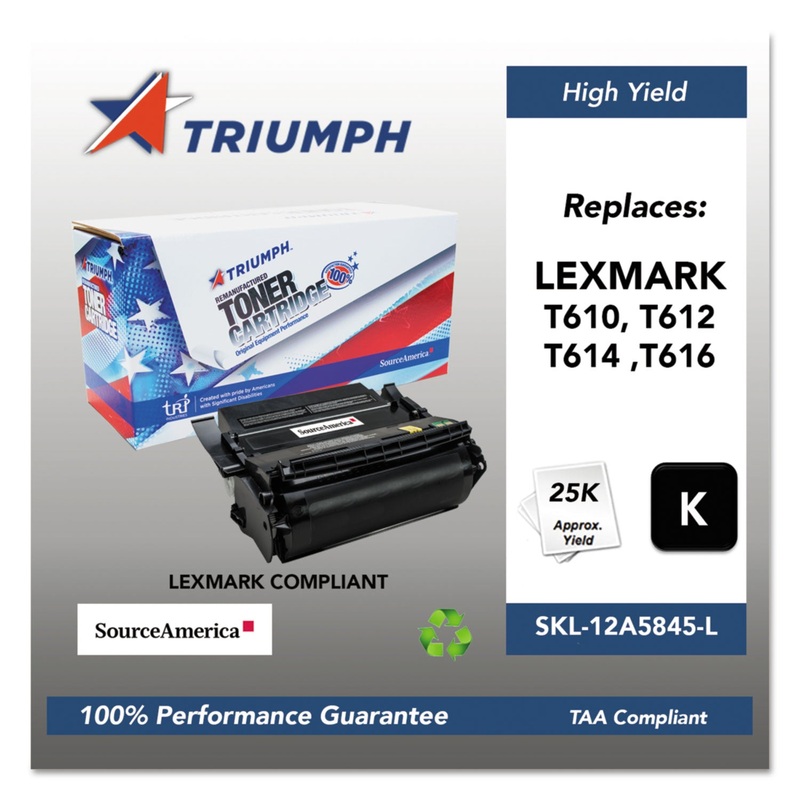 751000NSH0210 REMANUFACTURED 12A5845 HIGH-YIELD TONER, 25000 PAGE-YIELD, BLACK