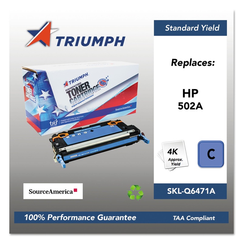 751000NSH0296 REMANUFACTURED Q6471A (502A) TONER, 4000 PAGE-YIELD, CYAN