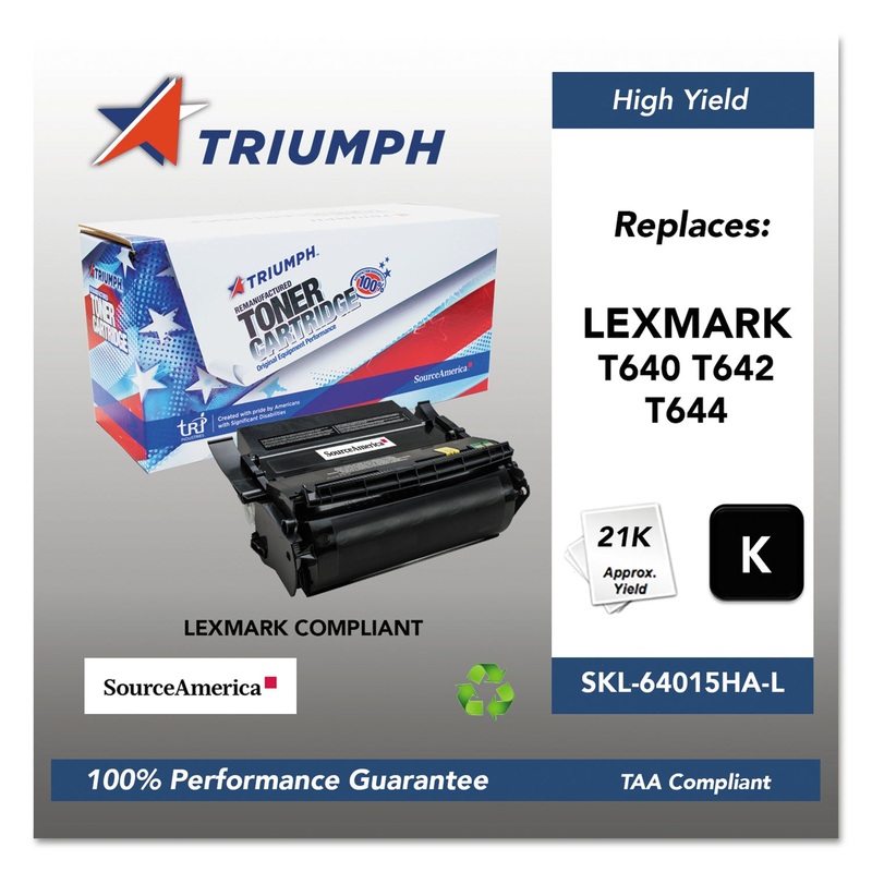 751000NSH0381 REMANUFACTURED 64035HA (T640) HIGH-YIELD TONER, 21000 PG-YLD, BK