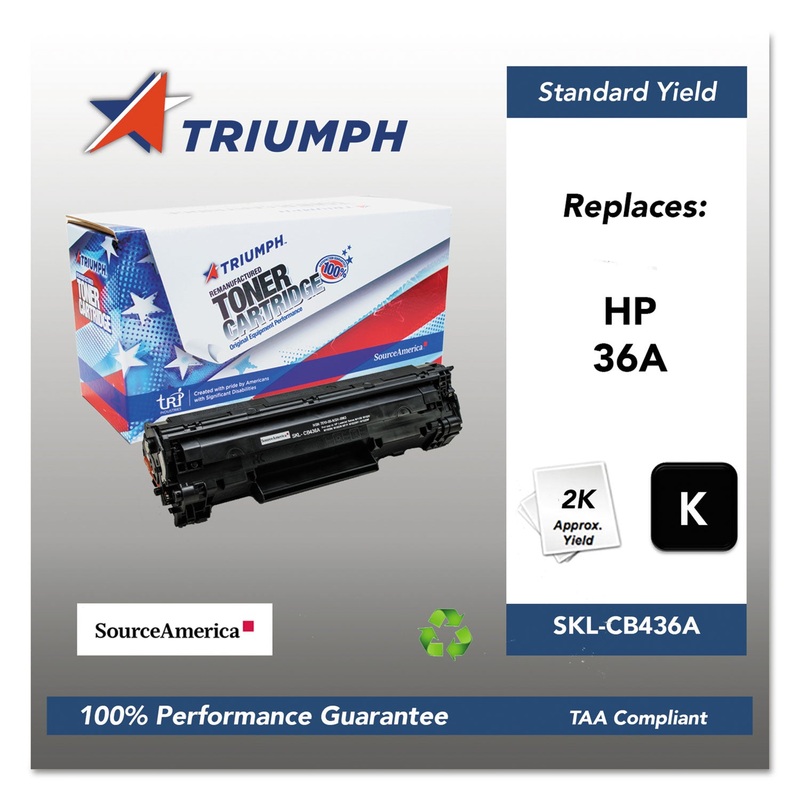 751000NSH0963 REMANUFACTURED CB436A (36A) TONER, 2000 PAGE-YIELD, BLACK
