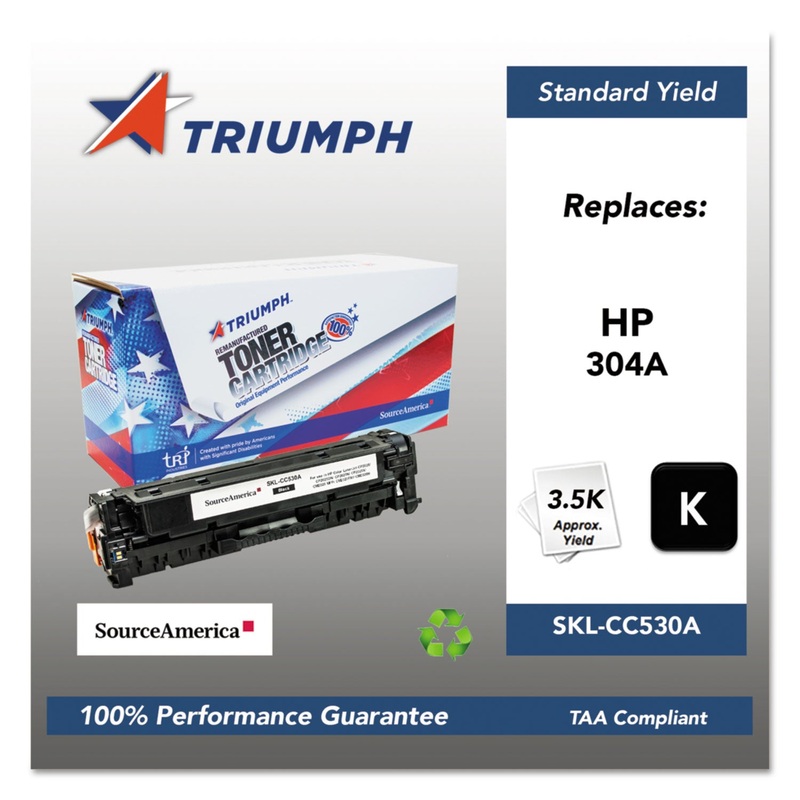 751000NSH0971 REMANUFACTURED CC530A (304A) TONER, 3500 PAGE-YIELD, BLACK