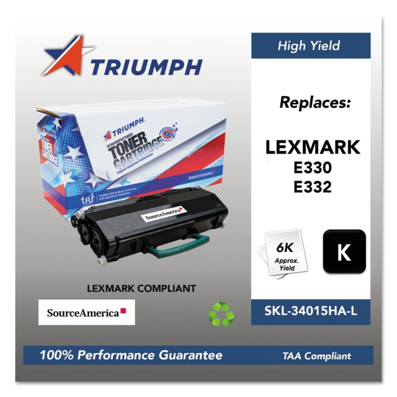 751000NSH1006 REMANUFACTURED 34015HA HIGH-YIELD TONER, 6000 PAGE-YIELD, BLACK