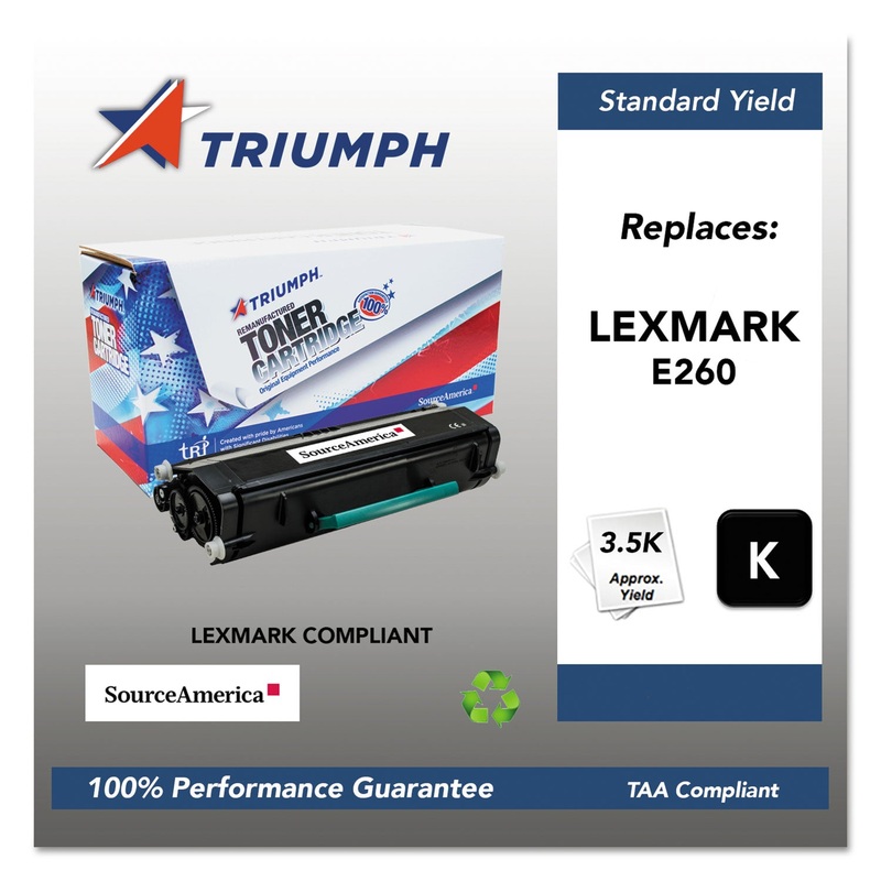 751000NSH1060 REMANUFACTURED E260A11A (E260) TONER, 3500 PAGE-YIELD, BLACK