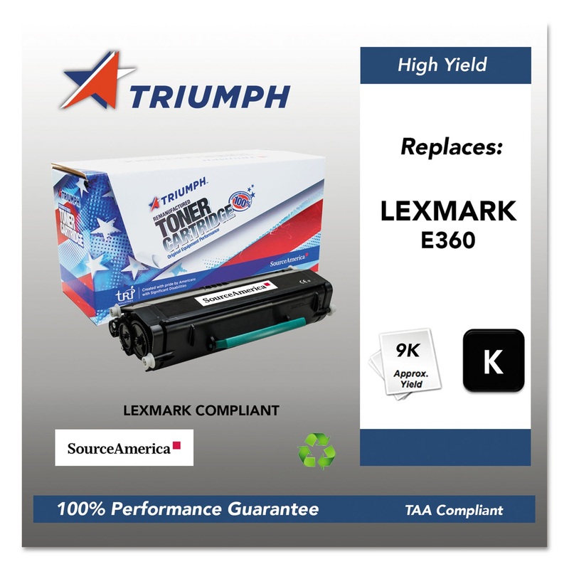 751000NSH1061 REMANUFACTURED E360H21A (E260) TONER, 9000 PAGE-YIELD, BLACK