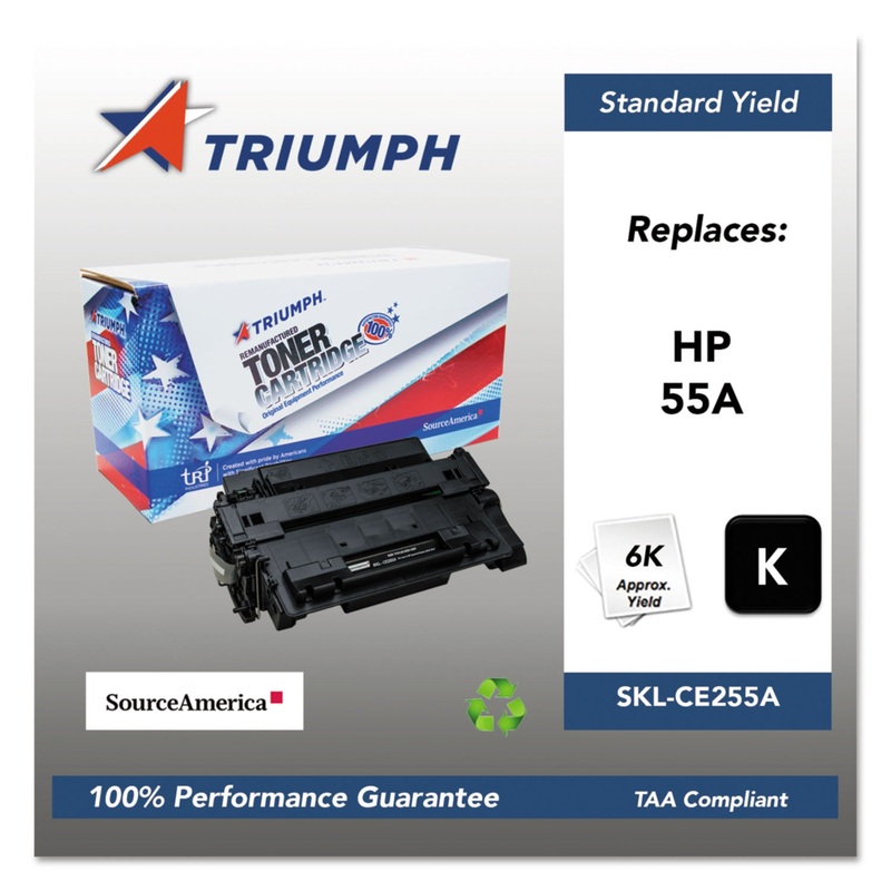 751000NSH1097 REMANUFACTURED CE255A (55A) TONER, 6000 PAGE-YIELD, BLACK