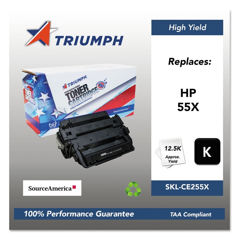 751000NSH1098 REMANUFACTURED CE255X (55X) HIGH-YIELD TONER, 12500 PG-YLD, BLACK