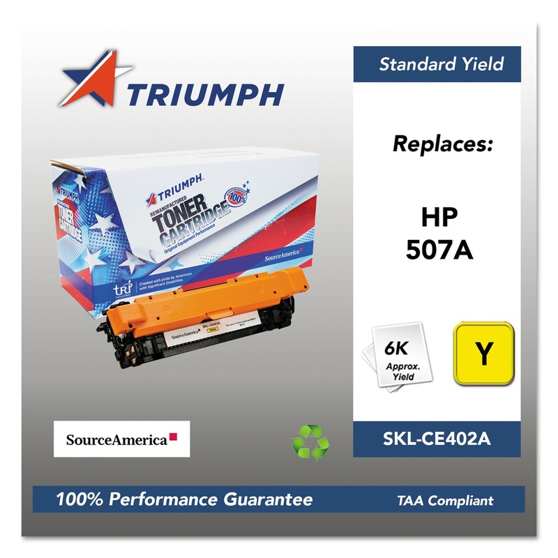 751000NSH1281 REMANUFACTURED CE402A (507A) TONER, 6000 PAGE-YIELD, YELLOW