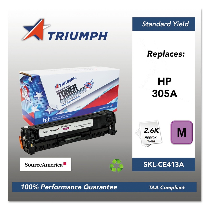 751000NSH1287 REMANUFACTURED CE413A (305A) TONER, 2600 PAGE-YIELD, MAGENTA