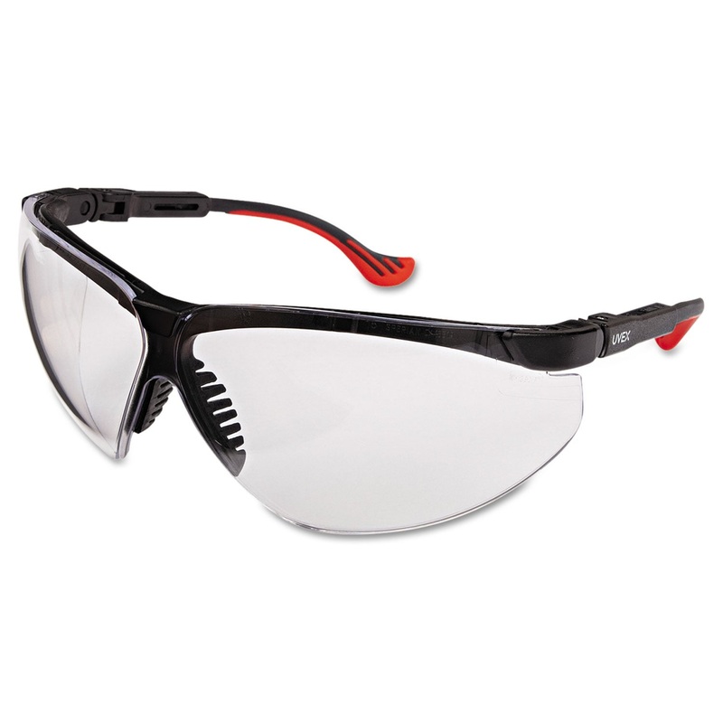 Genesis Xc Two-Shot Safety Glasses, Black Frame, Clear Lens