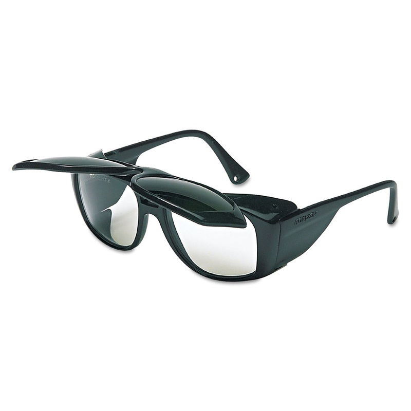 Horizon Flip-Up Safety Glasses, Black Frame, Clear/shade 5.0 Lenses