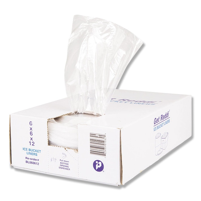 ICE BUCKET LINER BAGS, 3 QT, 0.5 MIL, 6″ X 12″, CLEAR, 1,000/CARTON