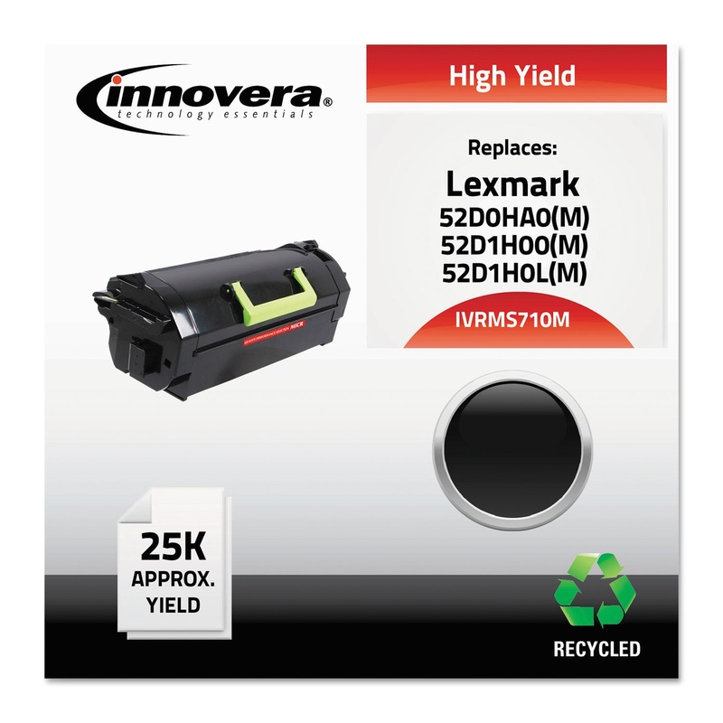 REMANUFACTURED 52D0HA0 (MS710M) HIGH-YIELD MICR TONER, 25000 PAGE-YIELD, BLACK
