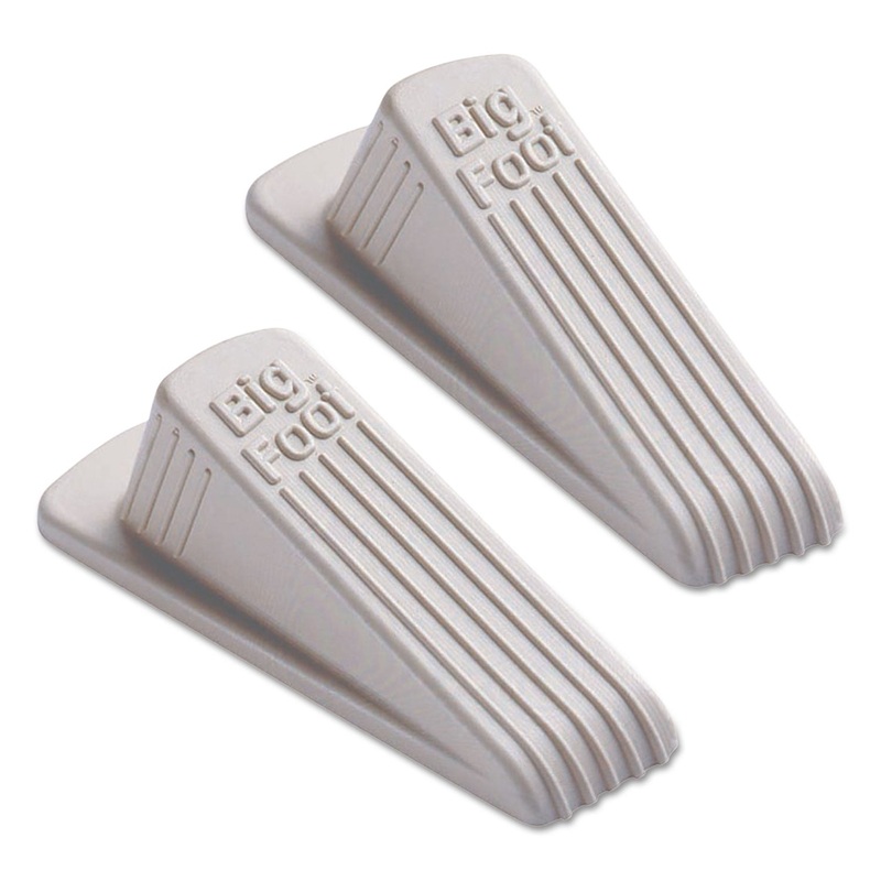 BIG FOOT DOORSTOP, NO SLIP RUBBER WEDGE, 2.25W X 4.75D X 1.25H, BEIGE, 2/PACK