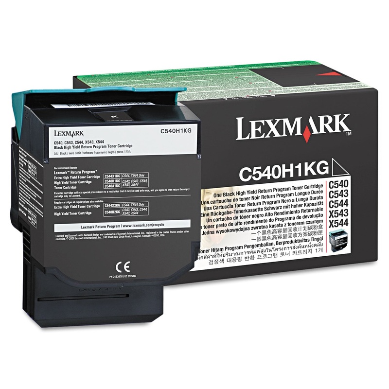 C540H1KG RETURN PROGRAM HIGH-YIELD TONER, 2500 PAGE-YIELD, BLACK