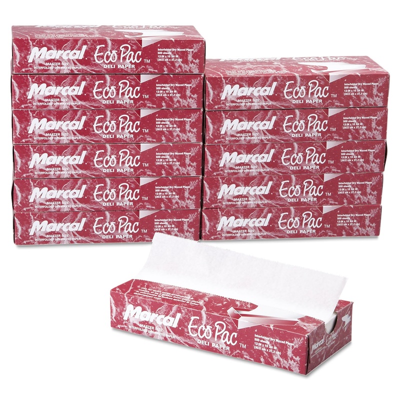 Eco-Pac Interfolded Dry Wax Paper, 12 X 10 3/4, White, 500/pack, 12 Packs/carton