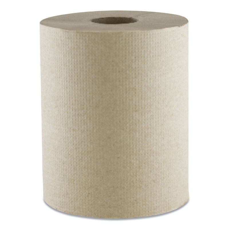 HARDWOUND ROLL TOWELS, KRAFT, 1-PLY, 600 FT, 7.8″ DIA, 12 ROLLS/CARTON