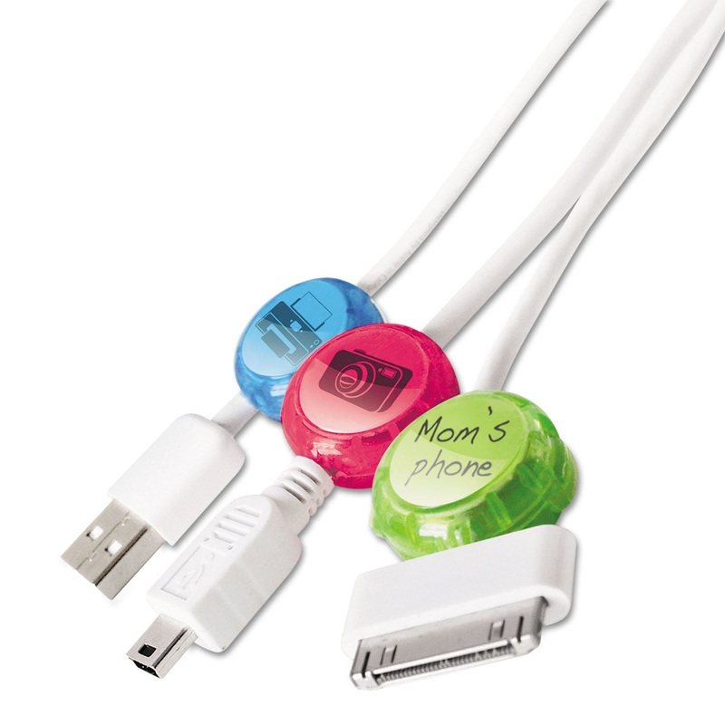 Cord Identifier, 5 Bright Colored Cord Identifiers & Inserts