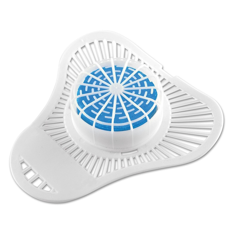 Urinal Screen W/non-Para Deodorizer Block, Cherry Scent, White/pink, 12/carton