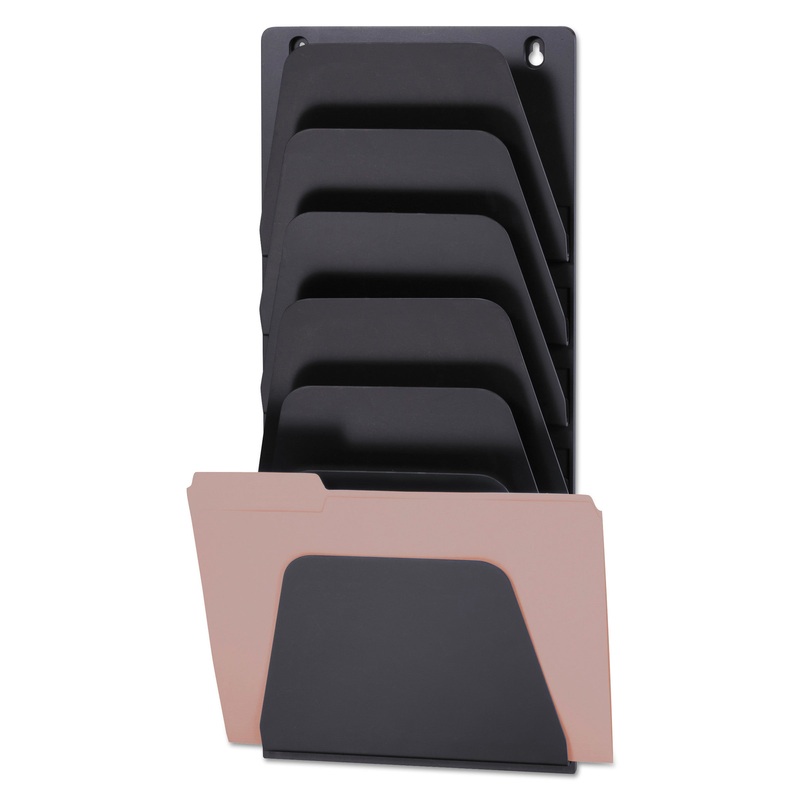 WALL FILE HOLDER, 7 SECTIONS, LEGAL/LETTER, BLACK