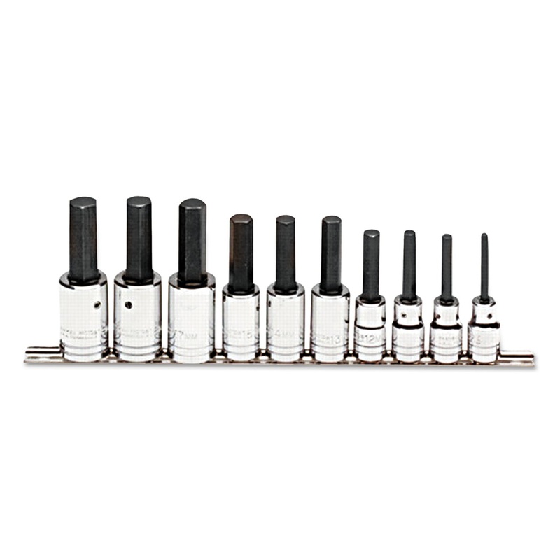 10-Piece Hex-Bit Socket Set, Metric, 1/2″ Drive, 6mm To 19mm