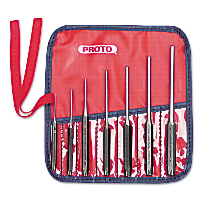 7-Piece Roll Pin Punch Set, 1/16″ To 1/4″, Alloy Steel