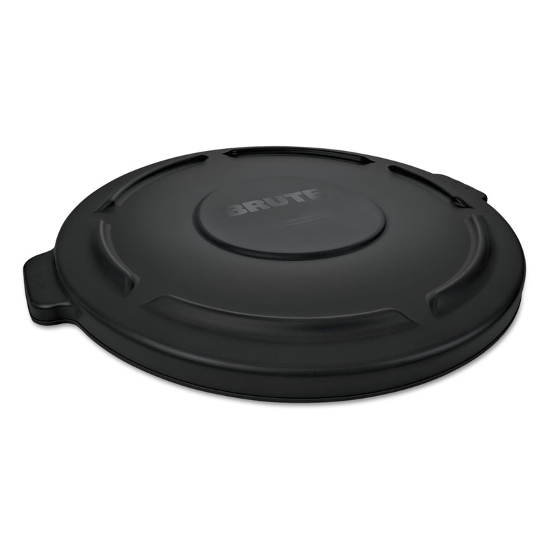 RND FLAT TOP LID FOR 10 GAL ROUND BRUTE CONTAINERS, 16″ DIAMETER, BLACK