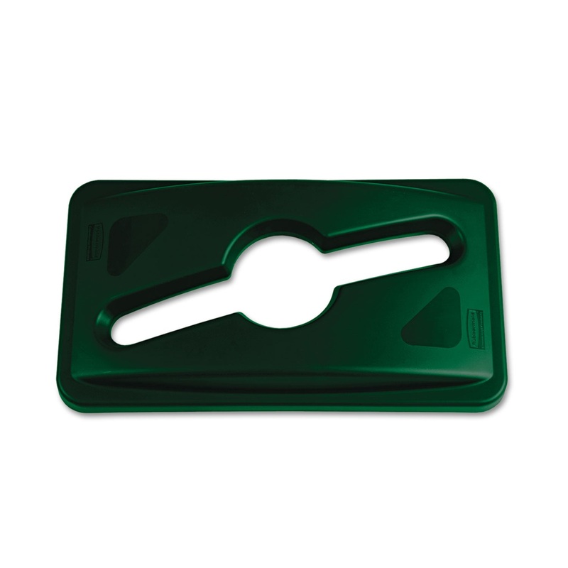 SLIM JIM SINGLE STREAM RECYCLING TOP FOR SLIM JIM CONTAINERS, 12.1W X 21D X 2.75H, DARK GREEN