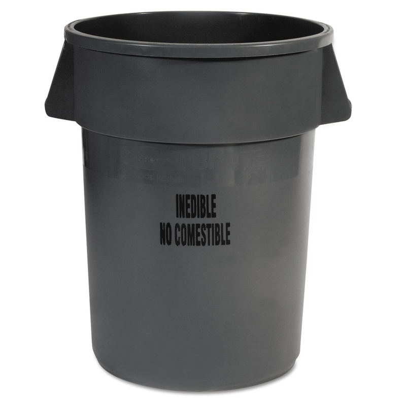 BRUTE ROUND CONTAINERS, 44 GAL, GRAY