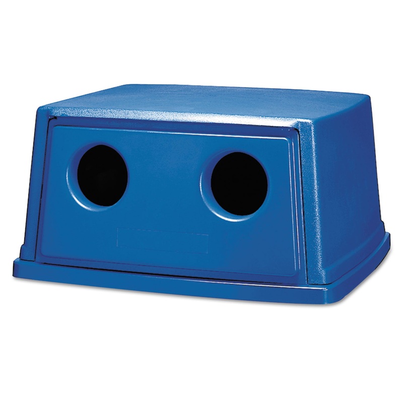 GLUTTON BOTTLE AND CAN RECYCLING TOP, RECTANGULAR, 23W X 26.63D X 13H, BLUE