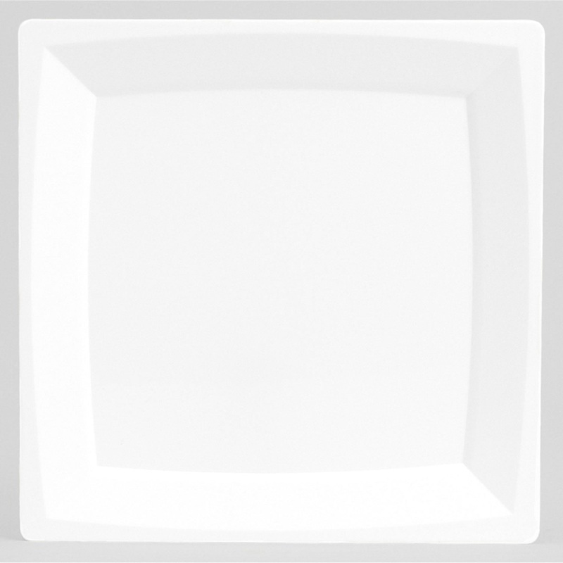 Milan Plastic Dinnerware, Plate, 9.25 In Sq, Plastic, White