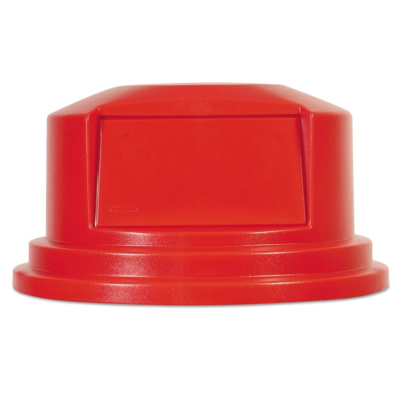 ROUND BRUTE DOME TOP LID FOR 55 GAL WASTE CONTAINERS, 27.25″ DIAMETER, RED