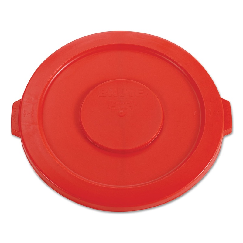ROUND FLAT TOP LID, FOR 32 GAL ROUND BRUTE CONTAINERS, 22.25″ DIAMETER, RED