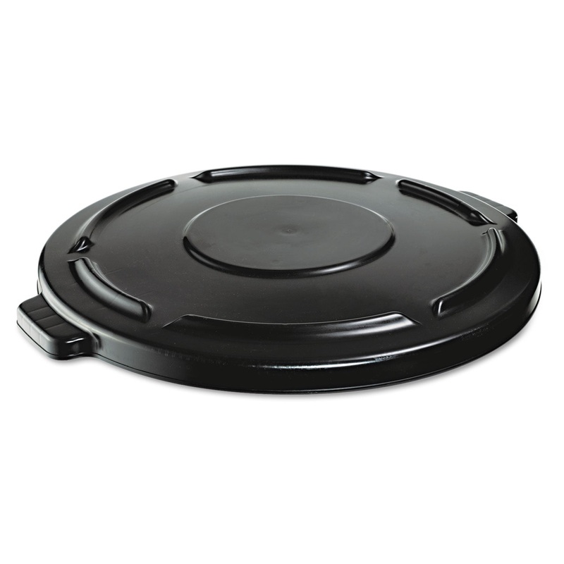 VENTED ROUND BRUTE LID, 24.5 DIA X 1.5H, BLACK