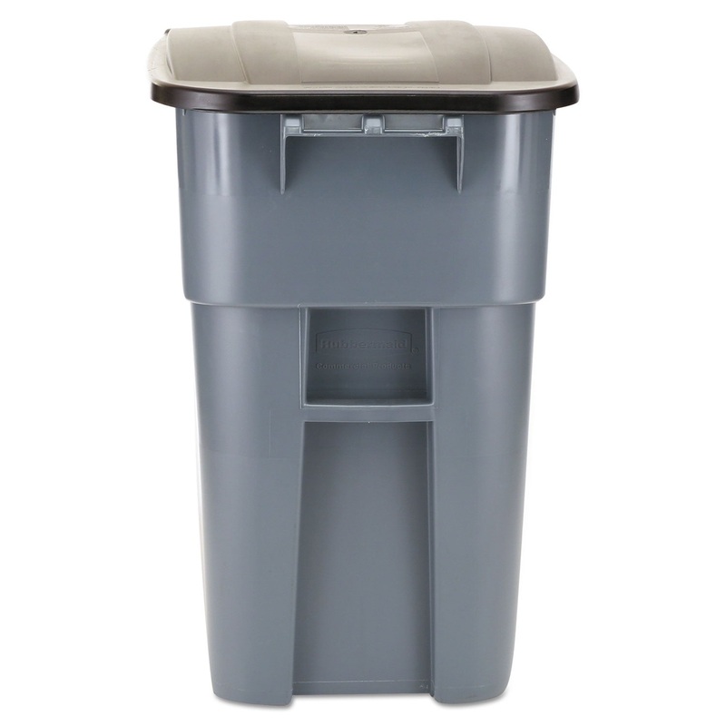 BRUTE ROLLOUT CONTAINER, SQUARE, PLASTIC, 50 GAL, GRAY
