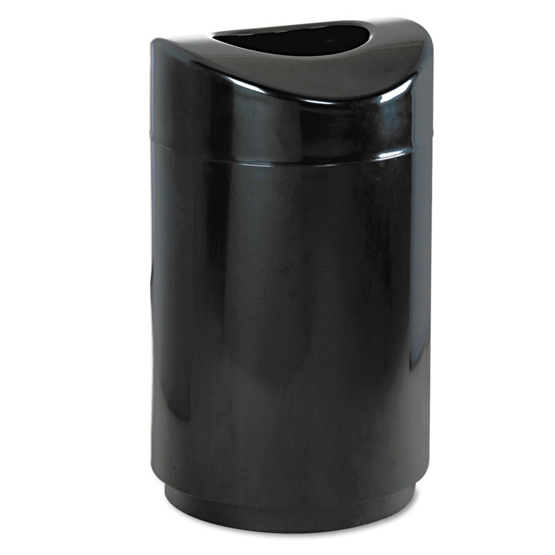 ECLIPSE OPEN TOP WASTE RECEPTACLE, ROUND, STEEL, 30 GAL, BLACK