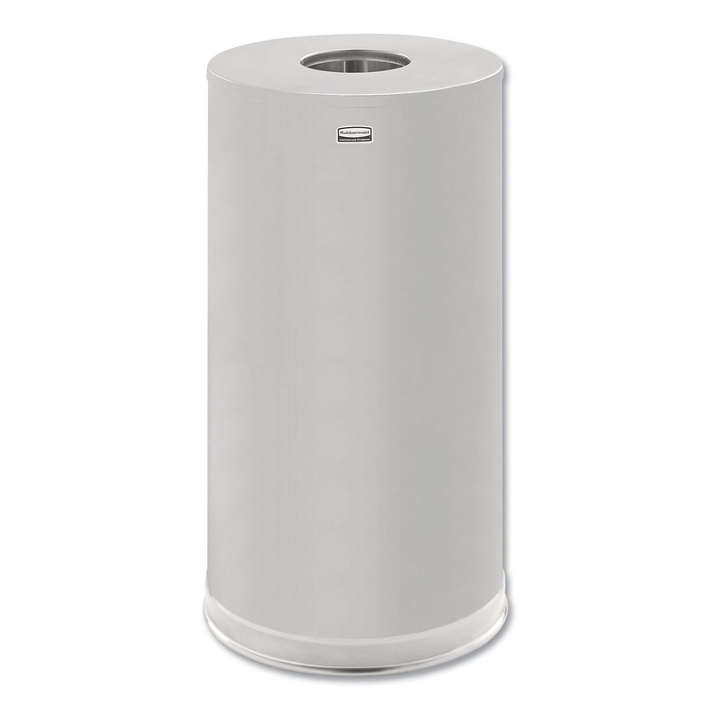 EUROPEAN AND METALLIC SERIES DROP-IN TOP RECEPTACLE, ROUND, 15 GAL, SATIN STAINLESS