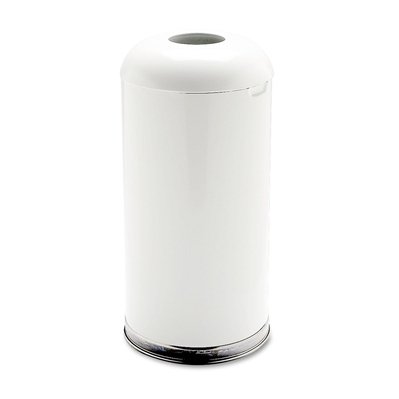FIRE-RESISTANT OPEN TOP RECEPTACLE, ROUND, STEEL, 15 GAL, WHITE