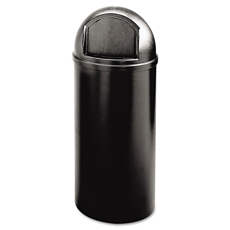 MARSHAL CLASSIC CONTAINER, ROUND, POLYETHYLENE, 15 GAL, BLACK