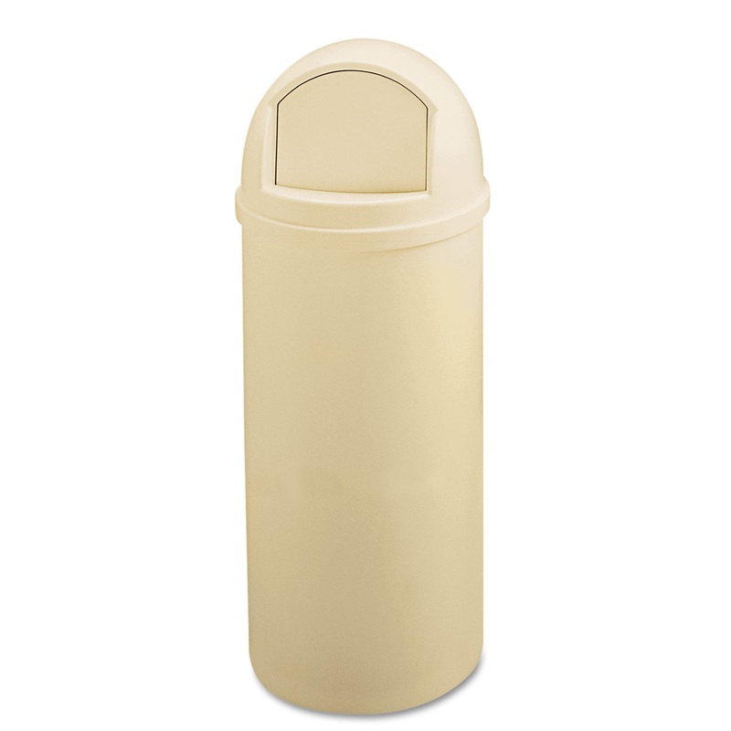 MARSHAL CLASSIC CONTAINER, ROUND, POLYETHYLENE, 25 GAL, BEIGE