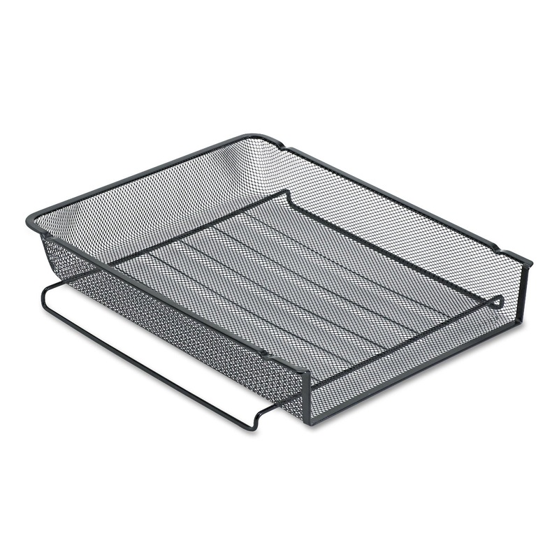 MESH STACKABLE FRONT LOAD TRAY, 1 SECTION, LETTER SIZE FILES, 8.5″ X 11″, BLACK