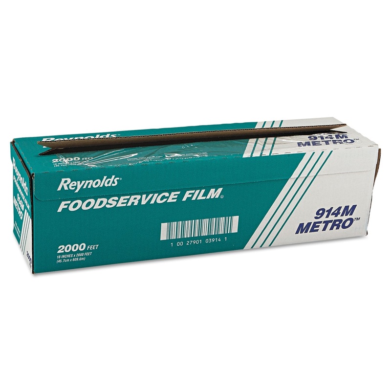 METRO LIGHT-DUTY PVC FILM ROLL WITH CUTTER BOX, 18″ X 2000 FT, CLEAR