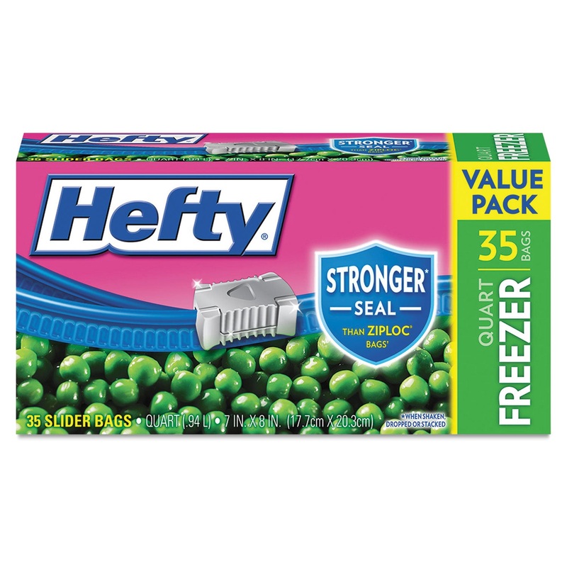 SLIDER BAGS, 1 QT, 2.5 MIL, 7″ X 8″, CLEAR, 315/CARTON