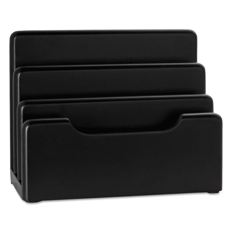 WOOD TONES DESKTOP SORTER, 3 SECTIONS, LETTER TO LEGAL SIZE FILES, 7.13″ X 4″ X 5.5″, BLACK