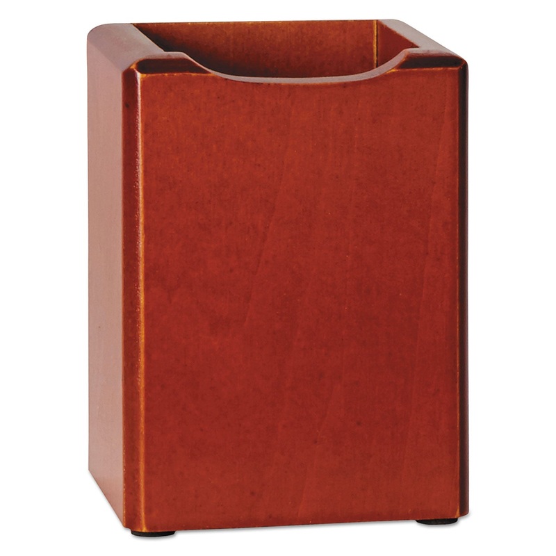 Wood Tones Pencil Cup, Mahogany, 3 1/8 X 3 1/8 X 4 1/2